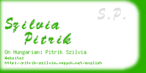 szilvia pitrik business card